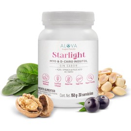Myo Inositol + D Chiro Inositol 40:1 Superfoods y Ácido Fólico Suplemento Alimenticio para Mujer 30 Porciones
