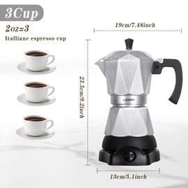 LAOION Single Serve Coffee Maker for K Cup & Ground Coffee, Electric Espresso Coffee Maker, Portable Cafeteras Electricas Modernas, Electric Moka Pot with Detachable Base & Overheat Protection (150ml)