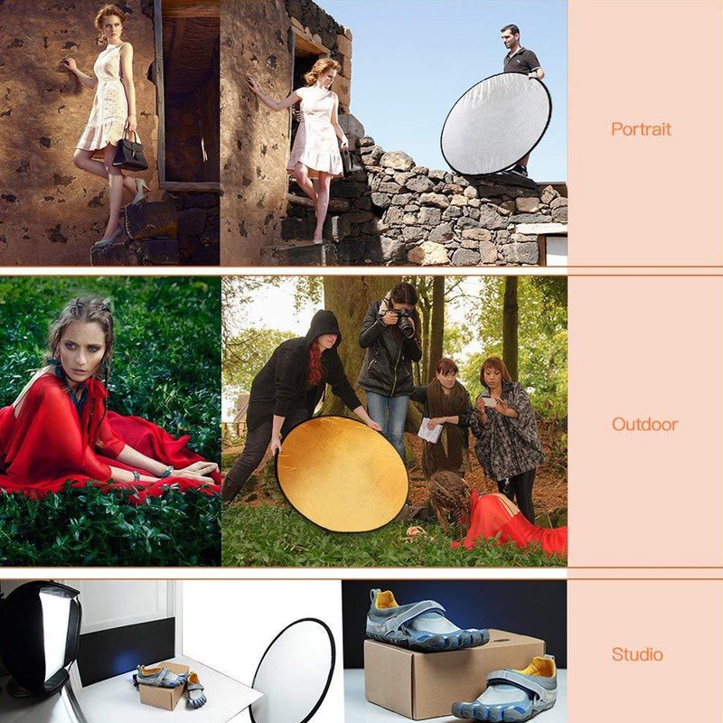 5 in 1 Photography Light Reflector Collapsible Lighting Round Reflector