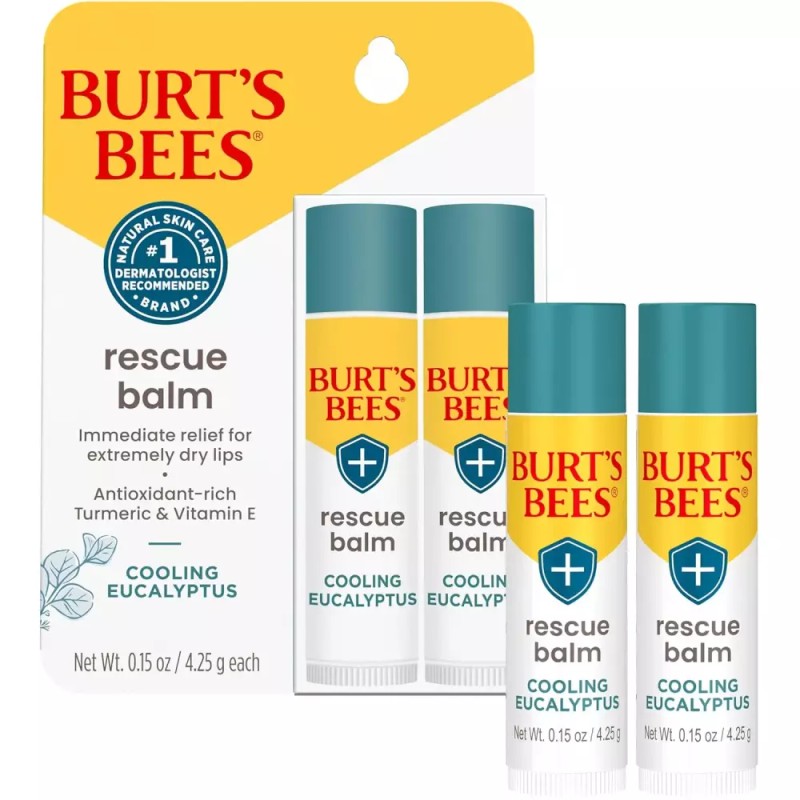 Burts Bees 버츠비 100 천연 유래 레스큐 립밤 밀랍과 성분이