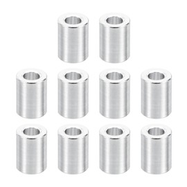 PATIKIL M2 Aluminum Spacers, 10 Pcs Metal Spacer Aluminum 2.1mm ID x 4mm OD x 6mm L Aluminum Spacer Screw Standoff Round for M2 Screw Bolts