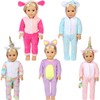SOTOGO 5 Sets Baby Doll Clothes Outfits Jumpsuits with Hats