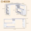 360 Degree Rotating White L-Shaped Corner Computer Desk Home Office