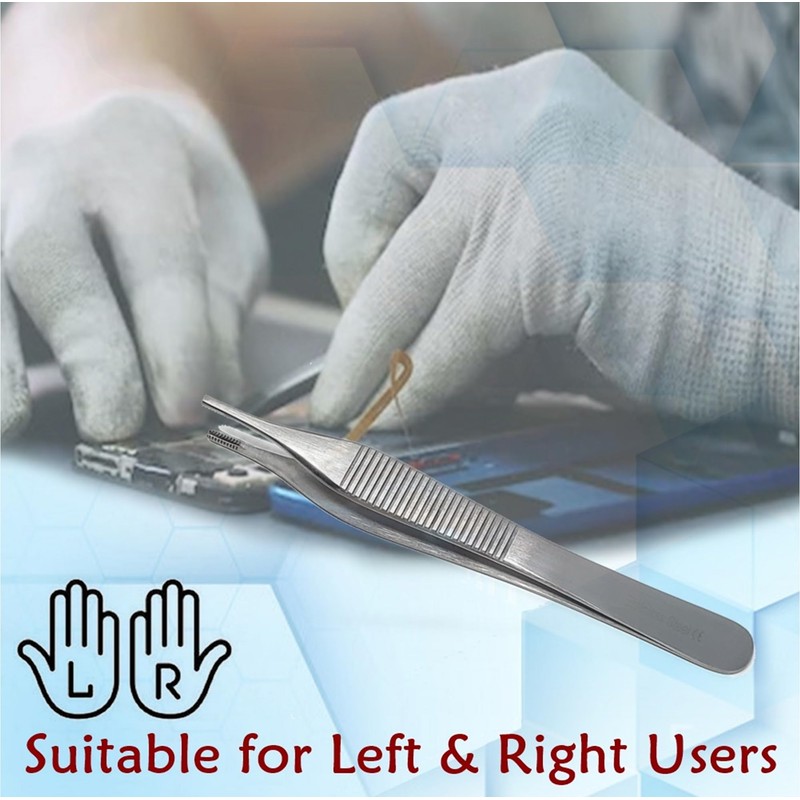 Stainless Steel Adson Forceps Lab Tweezers 9x9 Teeth with Wide