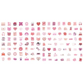 CAREOR 120Pcs Pink Bookish Stickers, Vinyl Waterproof Warm Toned Graffiti Pink Bookish Stickers for Teens Office Workers Crafts Gifts Laptop Bottles Envelopes Snowboard