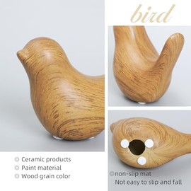 Notakia Estatuas de Pjaros de Cermica con Aspecto de Madera Decoracin del Hogar Estilo Moderno Ornamentos Decorativos para Sala de Estar, Dormitorio, 