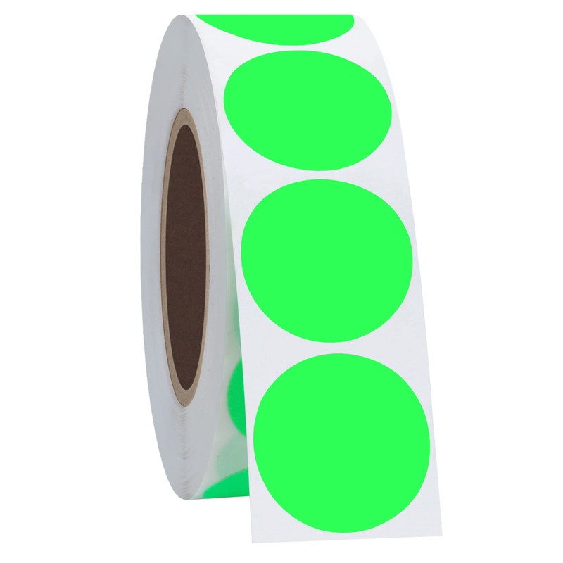 Hybsk 1 Inch Round Blank Fluorescent Green Shooting Target Pasters