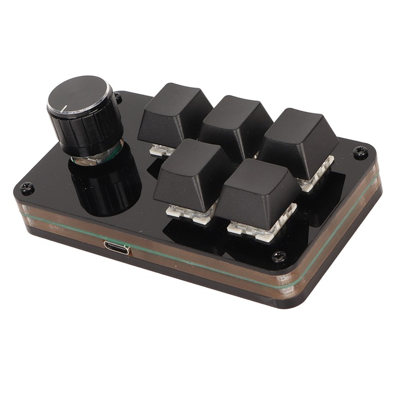 Programmable Keypad 5 Keys 1 Knob Blue Switch Mechanical Hot