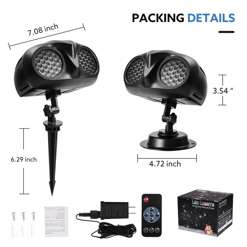 Snowflake Projector Lights, Christmas Owl Shape Snow Light Projector Outdoor,
