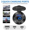 2 Pack 12V USB Outlet 3 Port Car Charger Socket,