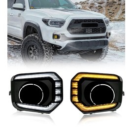 TMNIFLEG LED Fog Lights Assemblies Compatible with Toyota Tacoma DRL 2016-2023 Daytime Running Lights Amber Fog Lights Assembly for Tacoma Accessories
