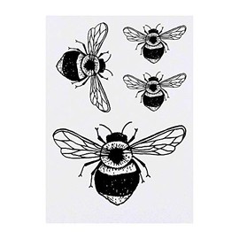 4 x 'Bumble Bee' Temporary Tattoos - Water Resistant, Skin-Safe, Non-Toxic Transfers, Mixed Sizes (TO00002747)