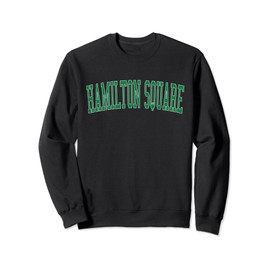 Vintage Hamilton Square NJ Distressed Green Varsity Style Sweatshirt