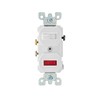 Leviton Duplex Style Single-Pole Neon Pilot AC Combination Switch, 15