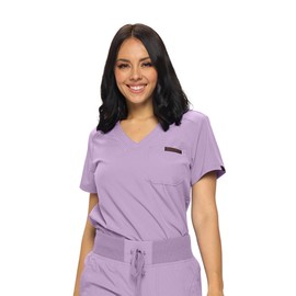 Monarch Uniforms Womens Scrub Top One Pocket Tuck in Scrub Top for Women (Lavender) 3X