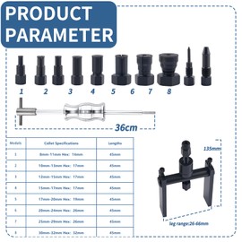 Motorcycle Blind Hole Bearing Puller Set Motorcycle Slide Hammer Pilot Insert Inner Internal Bearing Removal Tool Set