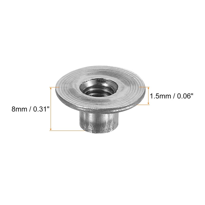 sourcing map M6 T-nuts, 12pcs Carbon Steel Tee Nut Round