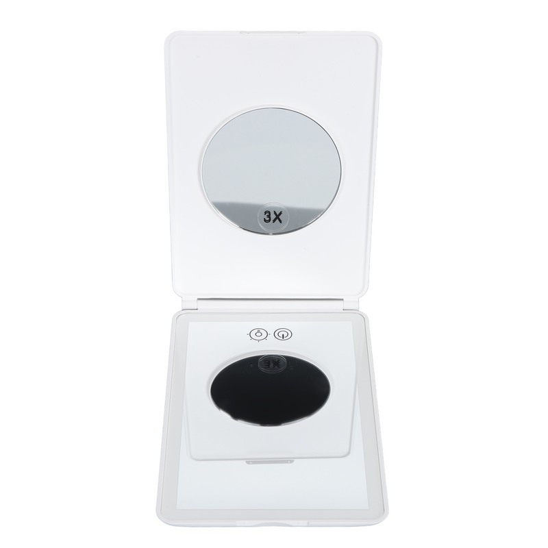 LED Makeup Mirror 3X Magnifying Lighted Compact Rechargeable Portable for