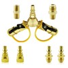 MCAMPAS 1/4" Propane Y Splitter Adapter Kit - 2-Way RV