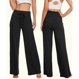 3 Pack Women Lounge Pants - Wide Leg Yoga Pants High Waisted Comfy Plaid Casual Loose Pajama Bottoms