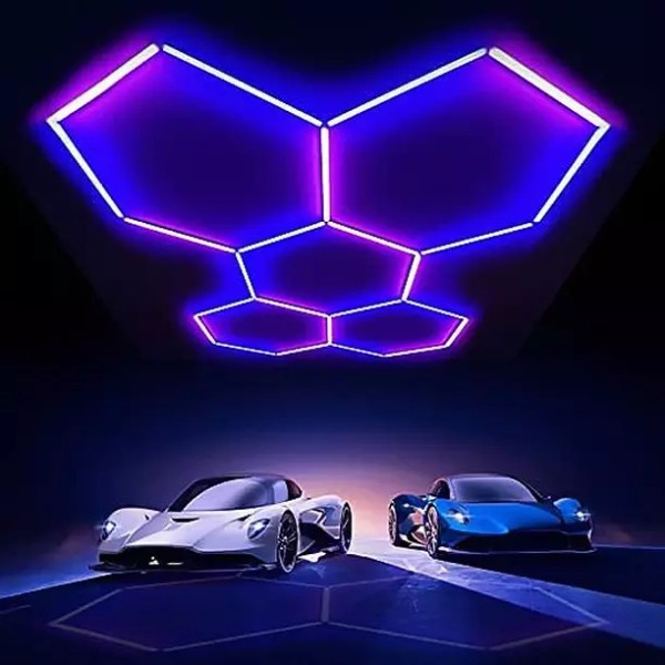 ALL4DETAIL Remote Hexagon LED Ceiling Light RGB DIY Shaped Detail