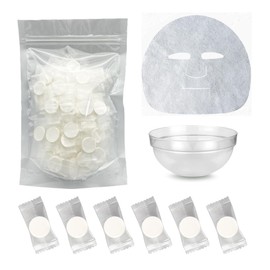 CHANGJIQ Compression Face Mask, Cotton, Individual Packaging, Lotion Sheet, DIY Lotion, Beauty for All Faces, Face Pack, Mobile Pack, Sheet Paper, Disposable, Coin-shaped, Facial Sheet, Cup Included