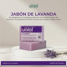 Uiixol Jabones Artesanales en Barra con Aceite Esencial de Lavanda Kit de 5 Jabones de Baño Naturales Veganos Jabón Corporal para Inspiración y Creatividad 100g c/u