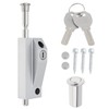Sliding Patio Door Lock with 2 Keys,Keyed with Bolt Lock,Silver