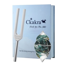 Ckakra Sound TherapyTuning Fork with Healing Crystals Kit, Meditation & Relaxation gift for women, Claming Tools,852Hz Solfeggio Frequency Third Eye Chakra,Silver
