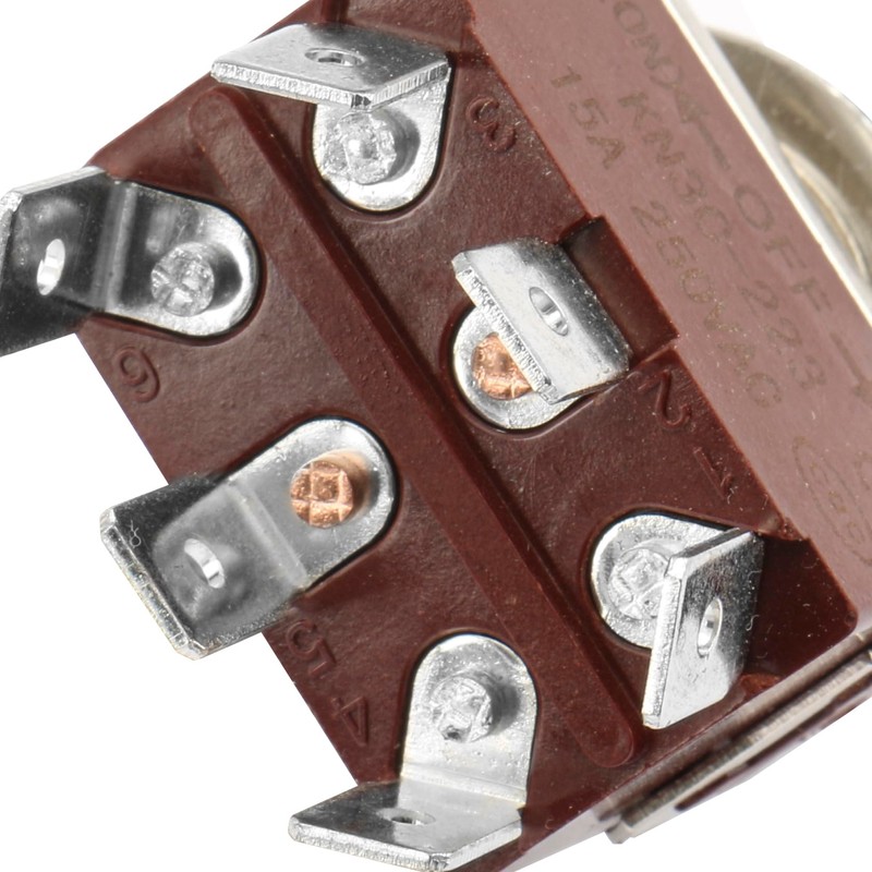 Heschen metal toggle switch DPDT, KN3C-223, momentary (ON)/OFF/(ON) 3 position