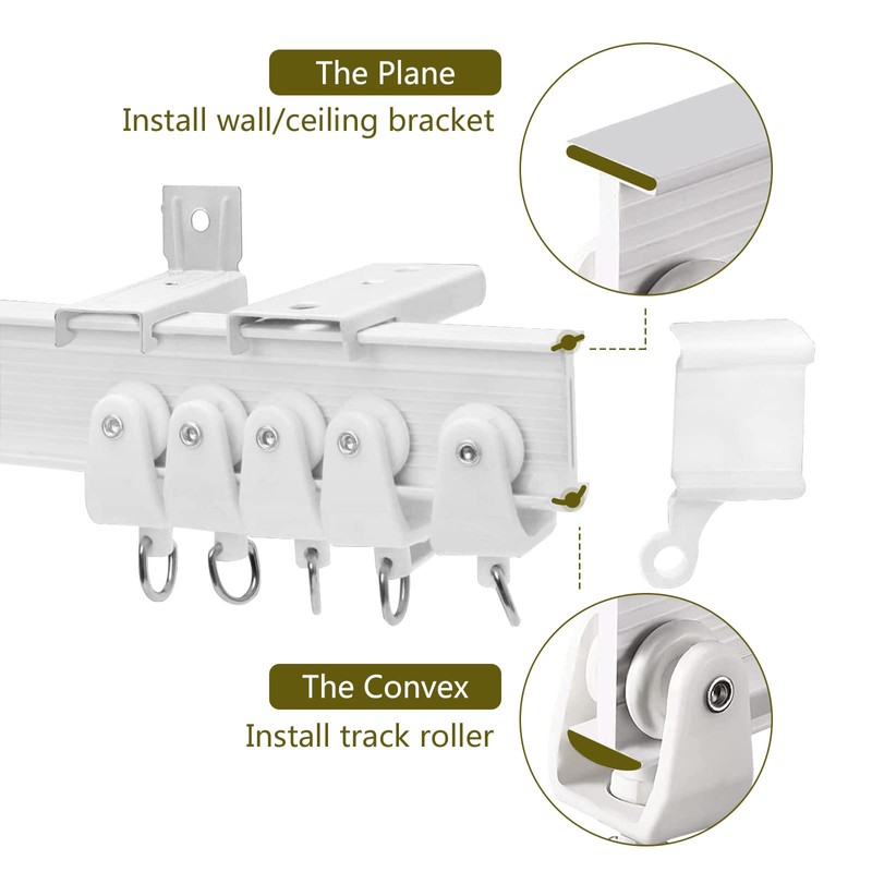 TOKPLNU Flexible Bendable Curtain Track Ceiling Wall Mount 14Ft Curved