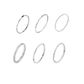 DATOA 6Pcs 1/2MM Stainless Steel Toe Rings Set for Women Minimalist Stackable Band Toe Rings Fashion Beach Foot Jewelry, Metal, No Gemstone
