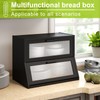 Large Bread Box Double Layer Bamboo Bread Box for Kitchen