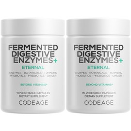 Codeage Suplemento de enzimas digestivas fermentadas (suministro para 3 meses) 14 enzimas digestivas, probióticos, prebióticos, ingredientes...       