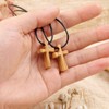 Haoyull Cross Necklace, Prayer Cross Necklace for Reflection, Wooden Crucifix