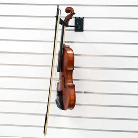 Adjustable Padded Metal 3" Violin/Viola Hanger with Bow Hook, Can Be Used as a Slatwall or Pegboard Mounted Display (Quantity 1) (1)