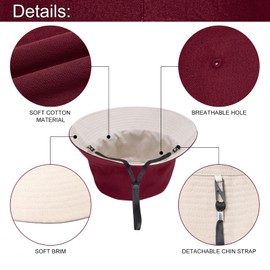 Glitovox Oversize XXL Bucket Hat, Reversible Cotton Fisherman Hats, Unisex Trendy Double Side Wear Summer Bucket Sun Hats