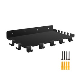 RIMLUFE 16.5 inch Floating Shelf Compatible with Tonal Accessories Organizer Gym Storage Rack Wall Shelves with Hooks, Equipment Storage Wall Decor for Home Gym T Lock Adapter Organizing