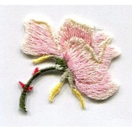 ROSE IRON ON FLOWER PATCH 1-3/8" x 1-1/4"