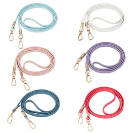 PH PandaHall 6 Colours 0.3 Inch Wide Soft Leather Straps 52 Inch Slim Faux Leather Bags Replacement Chain Thin Shoulder Strap with Golden Lobster Clasp for Women's Bags Purses Clutches