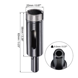 sourcing map 22mm Diamond Core Drill Bits Dry or Wet Hole Saws for Hard Concrete Brick Block Masonry Stone Tile Glass