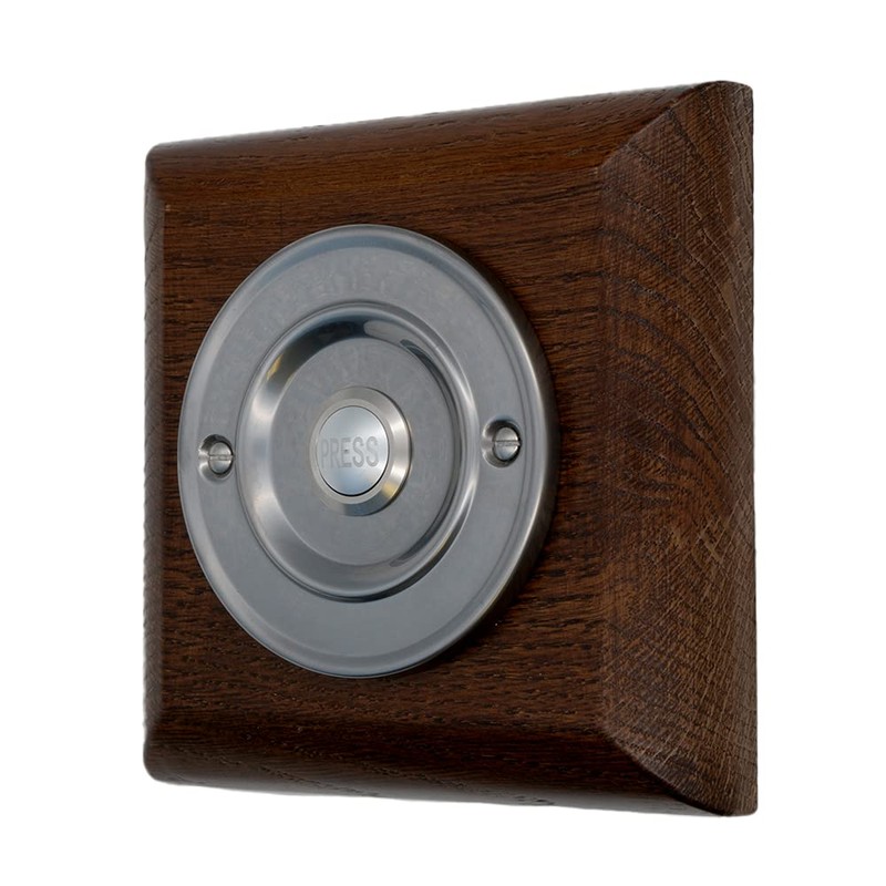 Modern Living Square Wireless Doorbell in Tudor and Brushed Nickel