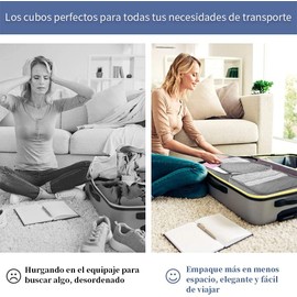 8 piezas Organizadores de Viaje para Maletas,Impermeable Bolsas de Equipaje Cubos Embalaje de Viaje Bolsas de Almacenamiento para Ropa Zapatos, Cosméticos Accesorios,Organizadores de Viajes,Organizador de Maleta Bolsa(Gris)