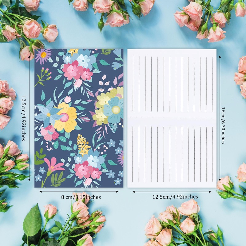 12 Pack Floral Mini Pocket Notepad, Colorful Small Flower Cover