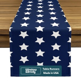 Old Glory Stars 4th of July Table Runner | Made in America | Independence Day Summer Home Kitchen Patriotic Table Decorations - 14 x 36 Inches Long
