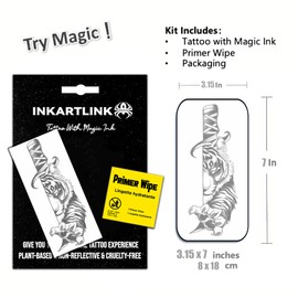 INKARTLINK Semi Permanent Tattoo, creative party tattoo, exquisite and realistic design, interesting tattoo experience, cruelty-free, non-reflective, waterproof (tiger knife)
