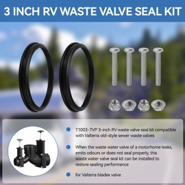 RPBKE T1003-7VP 3" Replacement Seal with Hardware for Valterra RV Waste Sewer Valve, Waste Valve Seal for Camper Water Holding Tank, Leak-Proof Seal for RV Black Water Septic Tank Sewer Valve, 2 Set