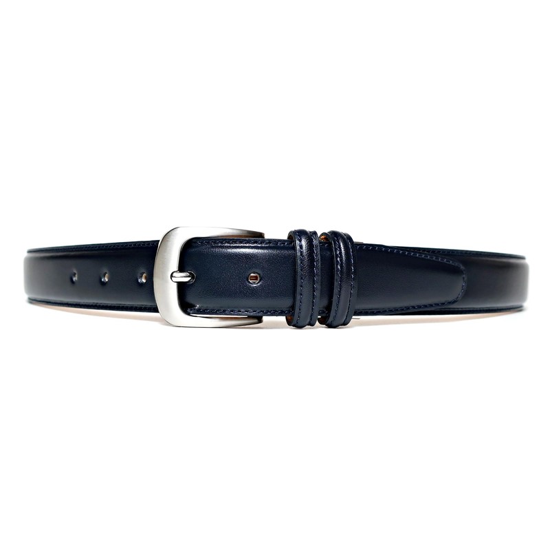 KIETH KE21463-29 Men's Business Belt, Genuine Leather, Navy, Smooth Leather,