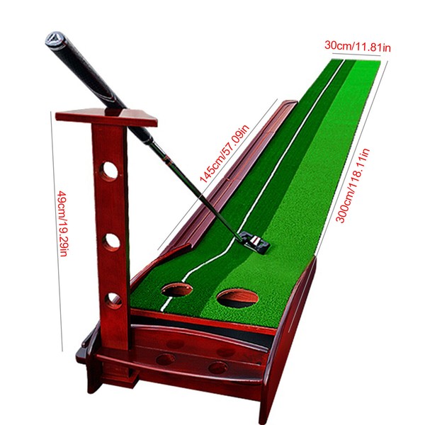 Indoor Golf Putting Green Practice Mat Exerciser W/Auto Ball Return