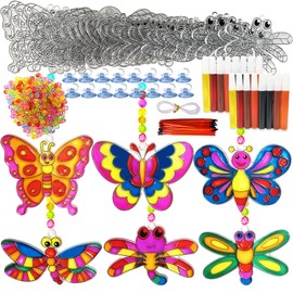 Ayhuhra 30 Sets Butterfly Suncatchers Crafts Kit Dragonfly Suncatcher DIY Window Paint Art Suncatcher Kits for Classroom Spring Summer Easter Party Activities Art Project Party Favors (Butterfly)
